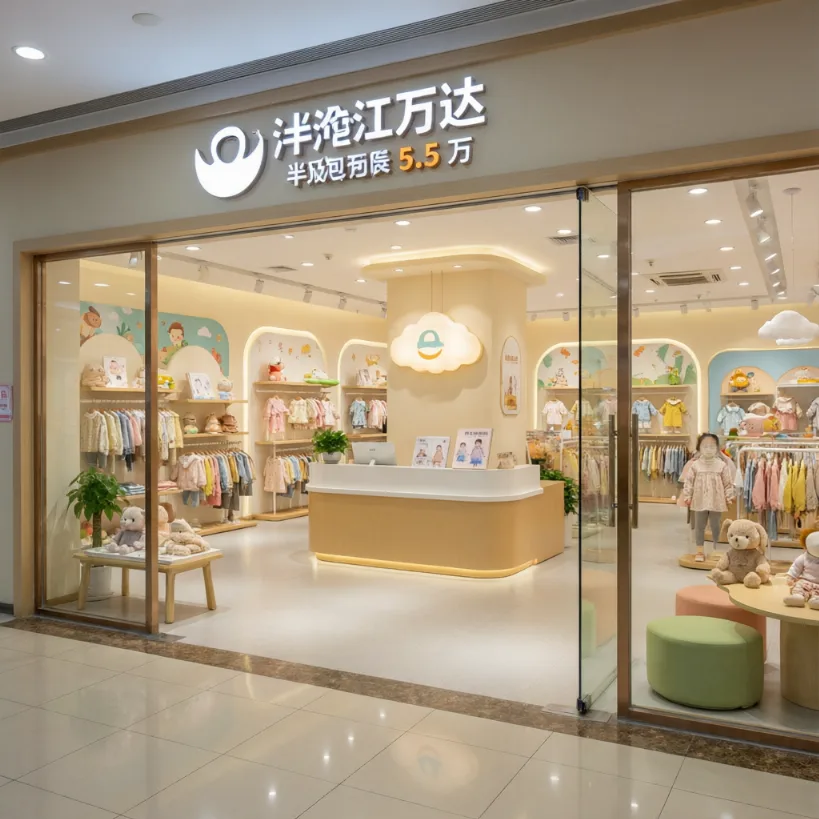 宁波江北江北万达外街童装店商业空间装修效果图