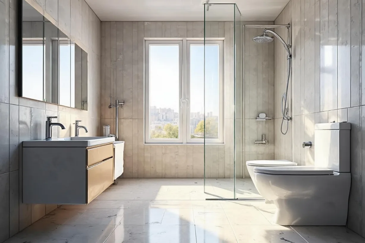 卫生间防水涂料怎么选怎么做?JS与K11区别、涂刷高度与闭水试验避坑指南 宁波住宅卫生间防水施工现场示意